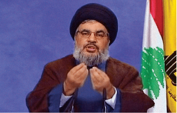 صورة نصرالله يستنكر إدانة قصف بشار الأسد لمدينة دوما