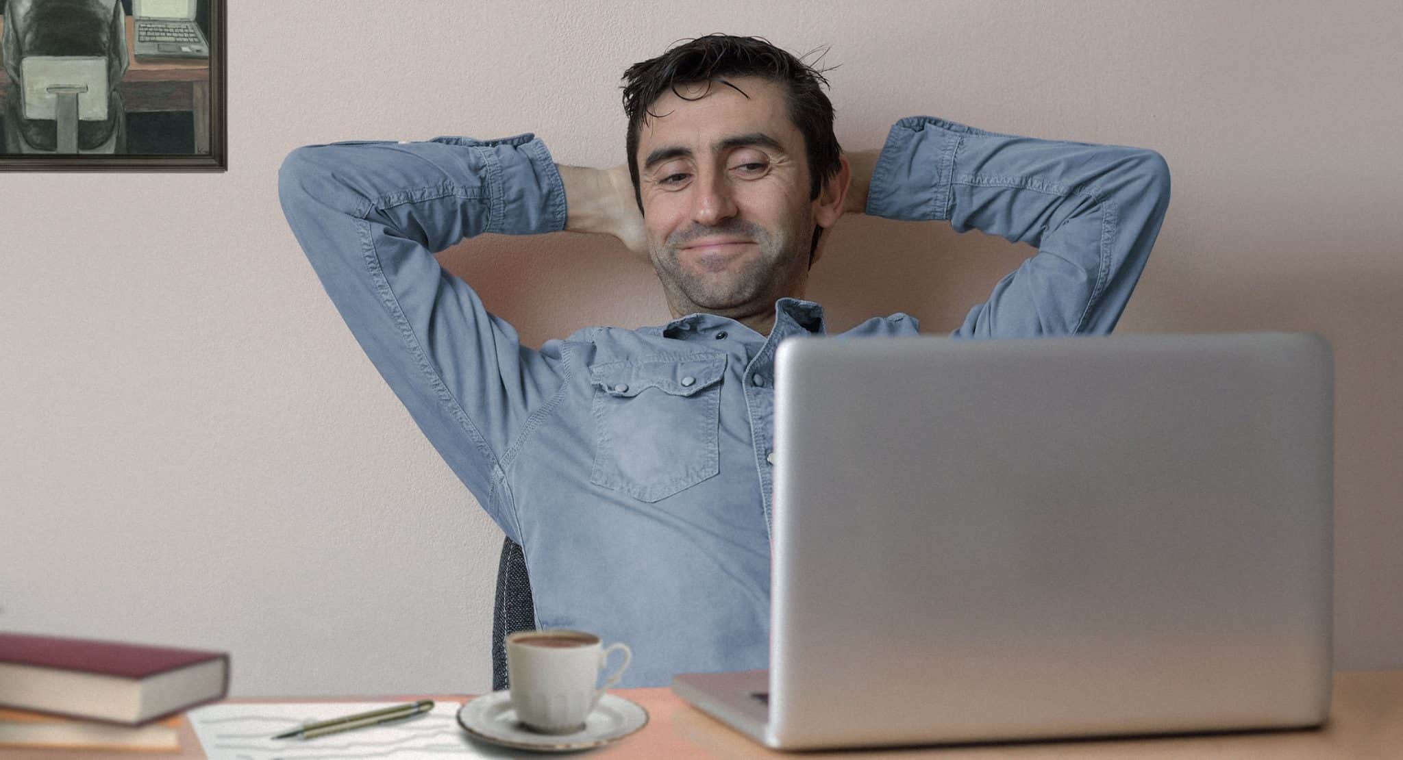 Man waits to finish first paragraph of first chapter in his first book to proclaim self a writer image