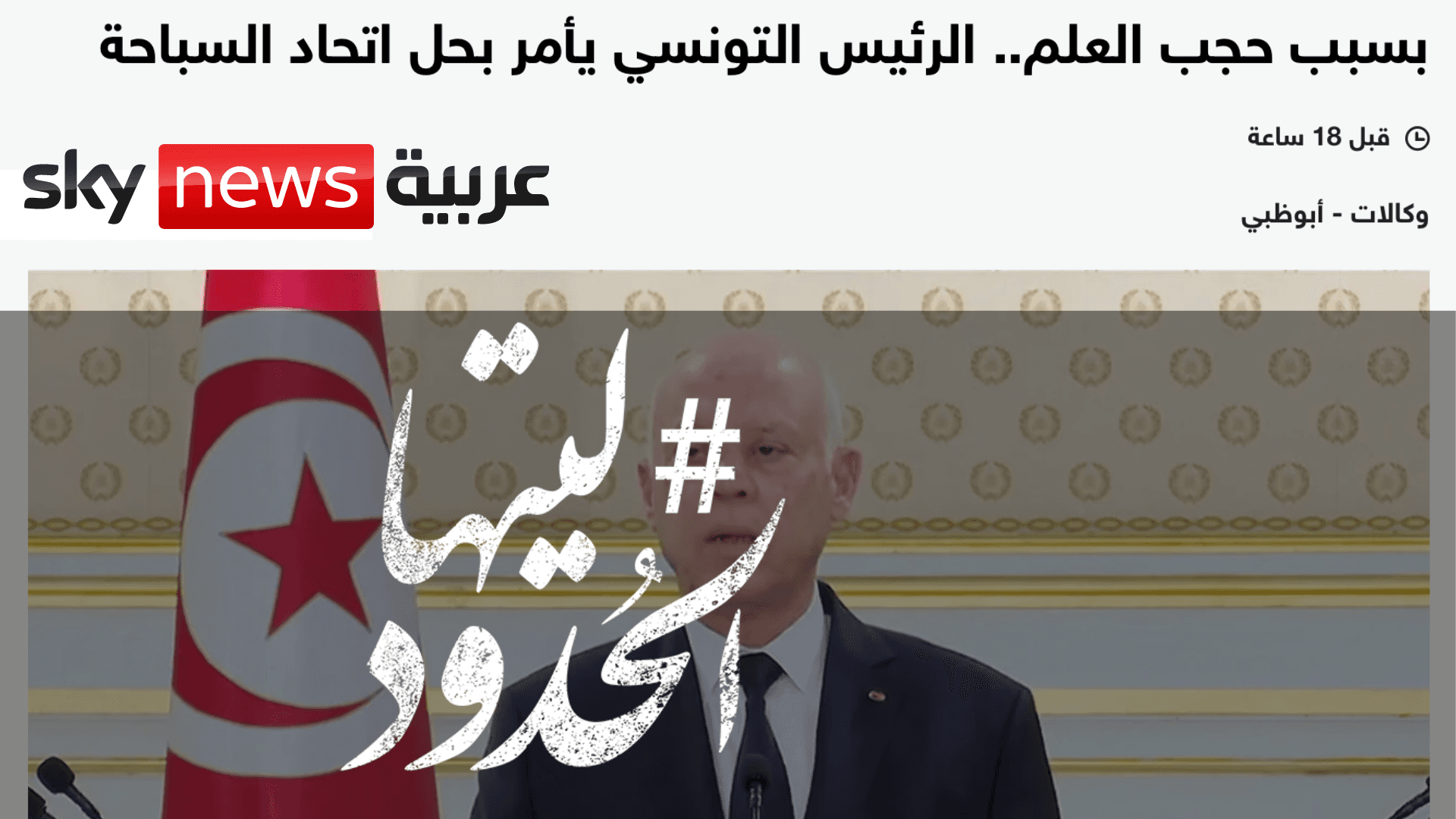صورة بسبب حجب العلم.. الرئيس التونسي يأمر بحل اتحاد السباحة