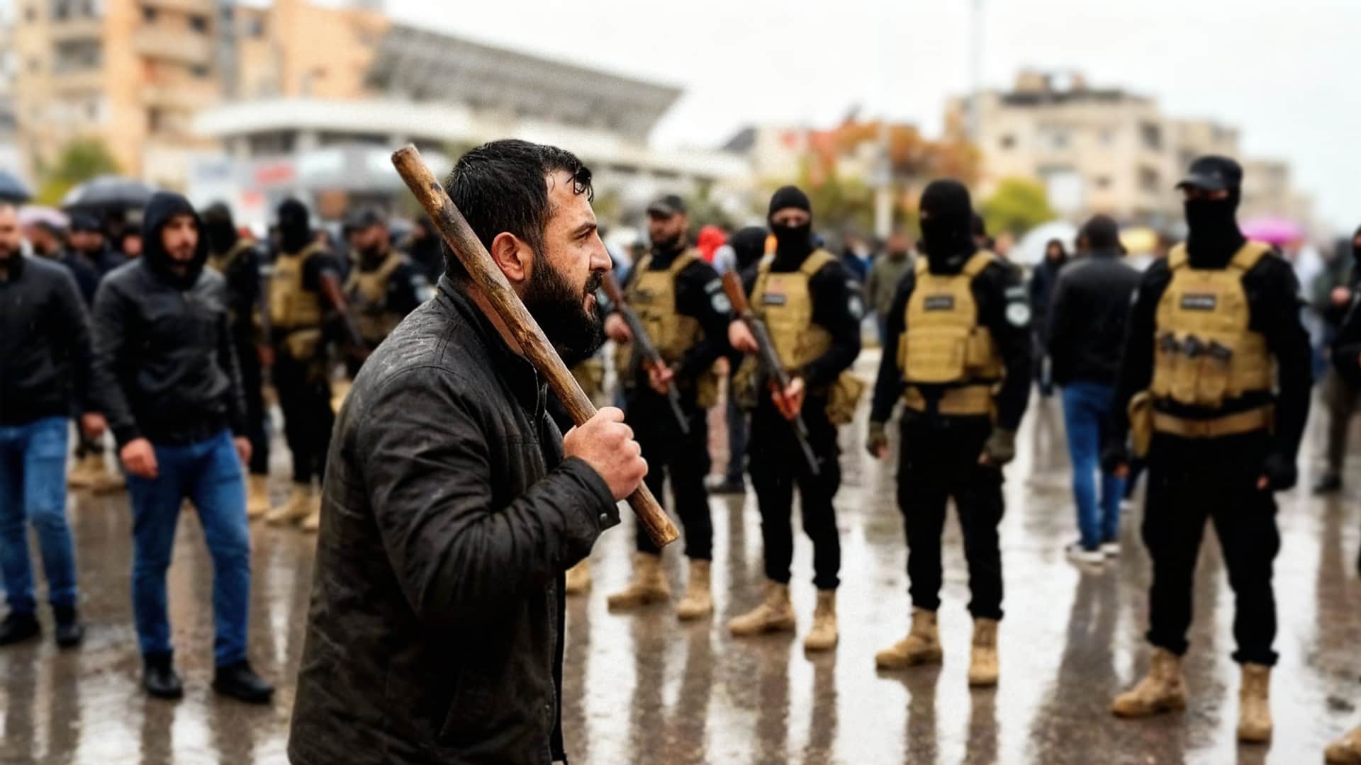 صورة ناشط أموي يشكر الأمن العام على حماية المظاهرات منه شخصياً