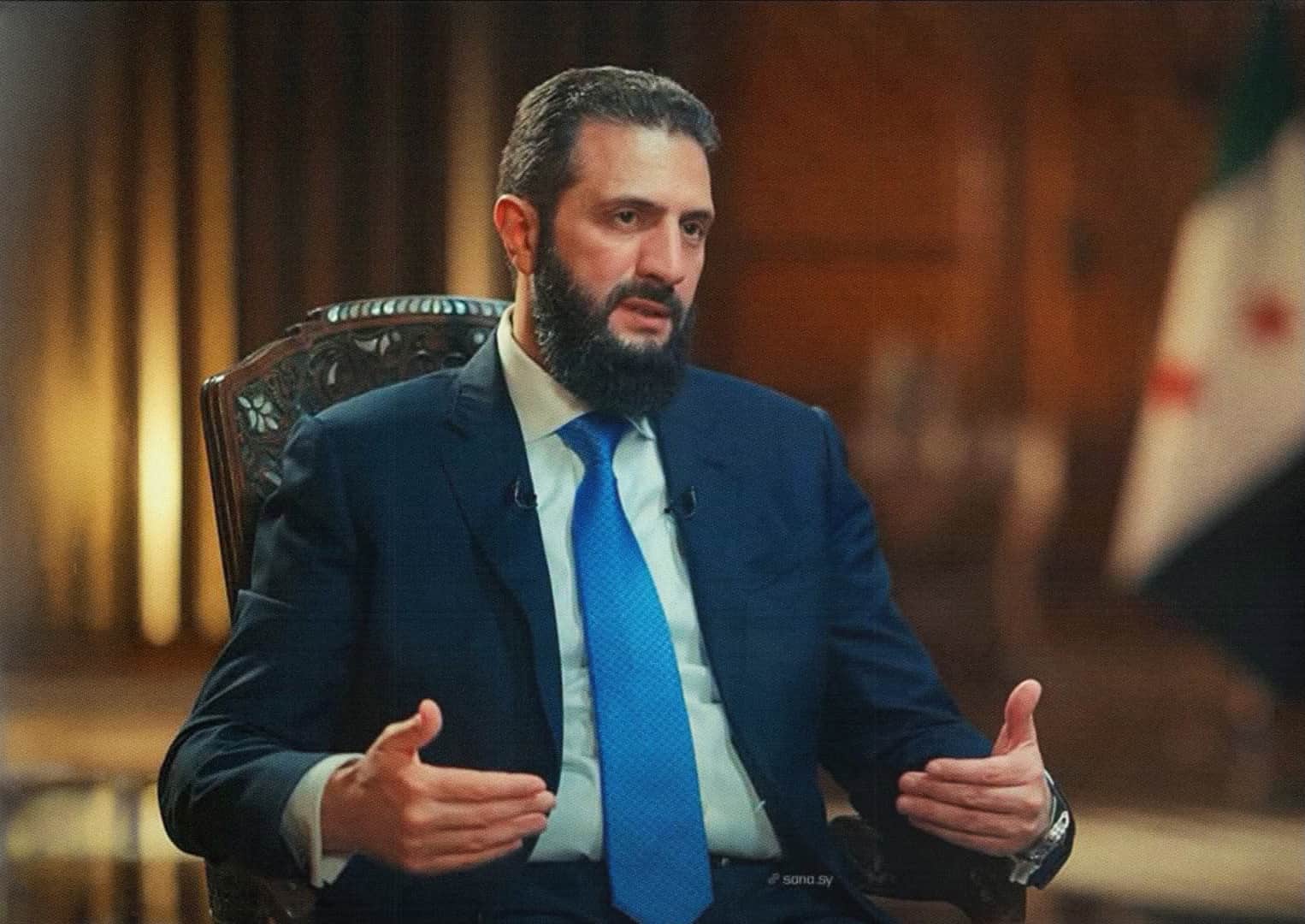  صورة الشرع يؤكد للجزيرة أنَّ الإعمار بيد الله