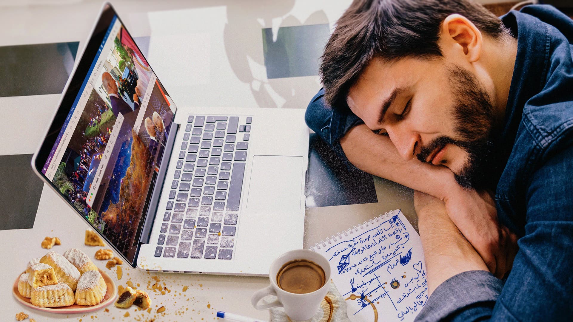 صورة الحدود تنفرد بنشر أهم أحداث الأسبوع الماضي أثناء انهماك الفريق بتناول المعمول