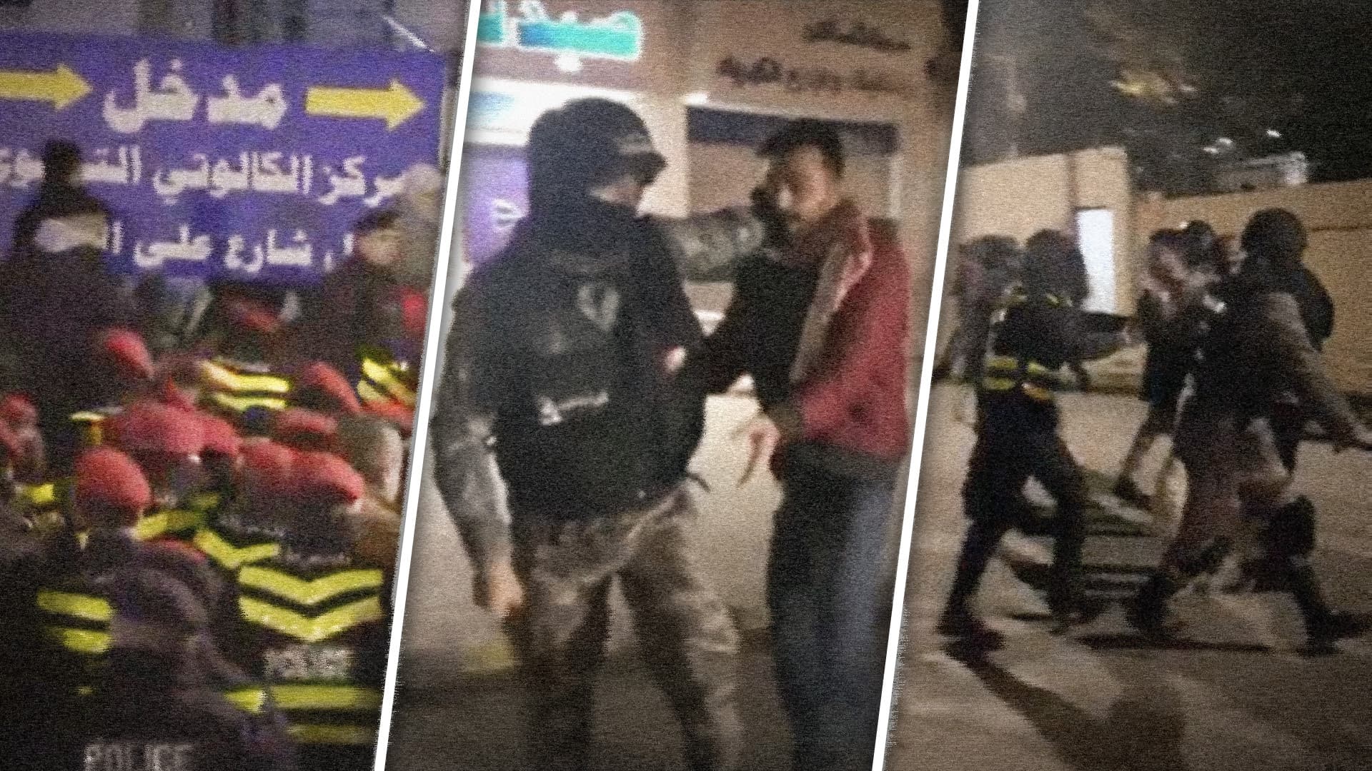 صورة مظاهرات للأمن الأردني قرب السفارة الإسرائيلية احتجاجاً على المتظاهرين