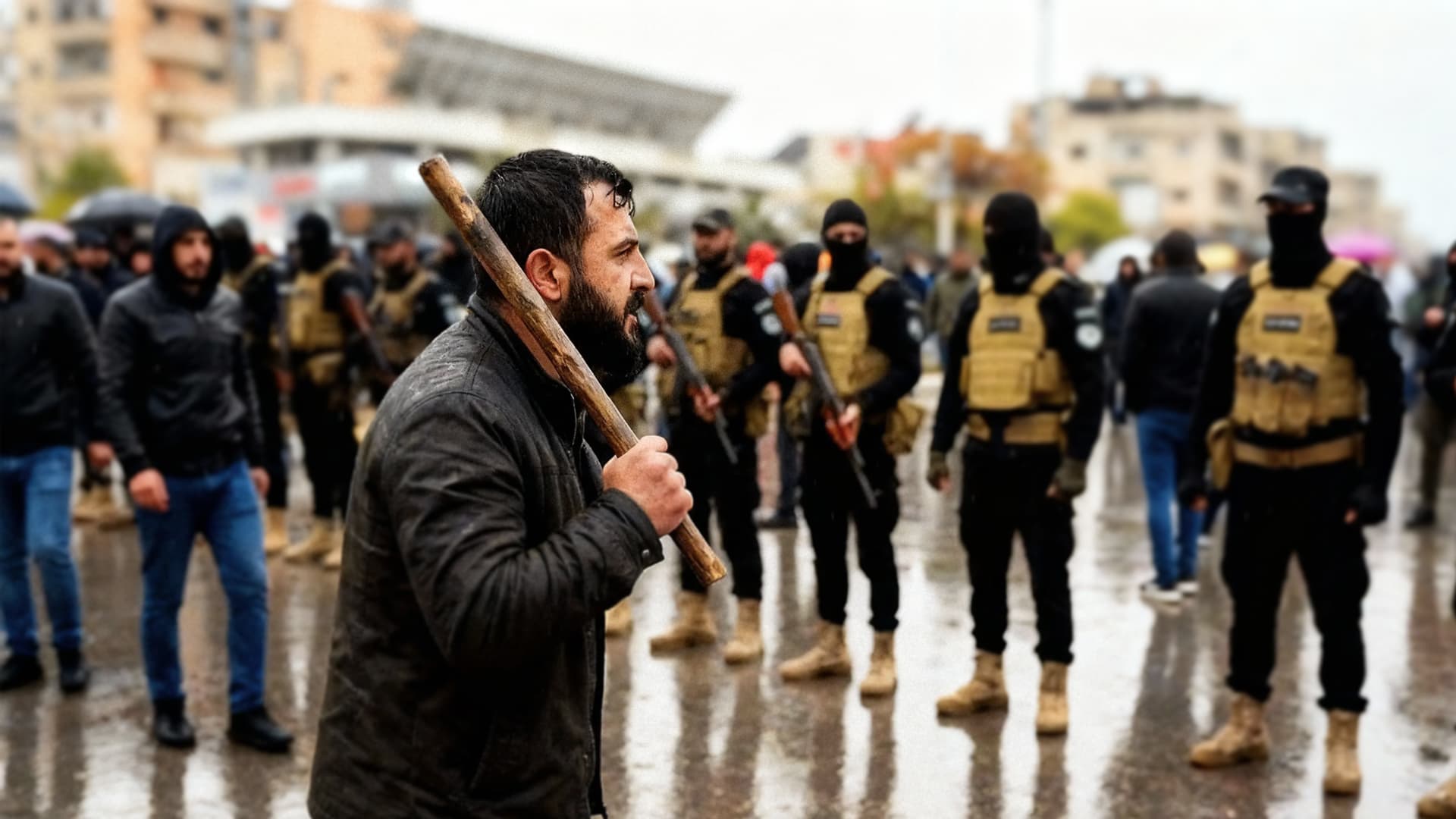 صورة ناشط أموي يشكر الأمن العام على حماية المظاهرات منه شخصياً