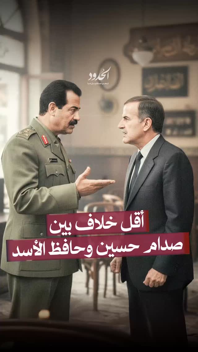 صورة أقل خلاف بين صدام حسين المجيد وحافظ الأسد الخالد