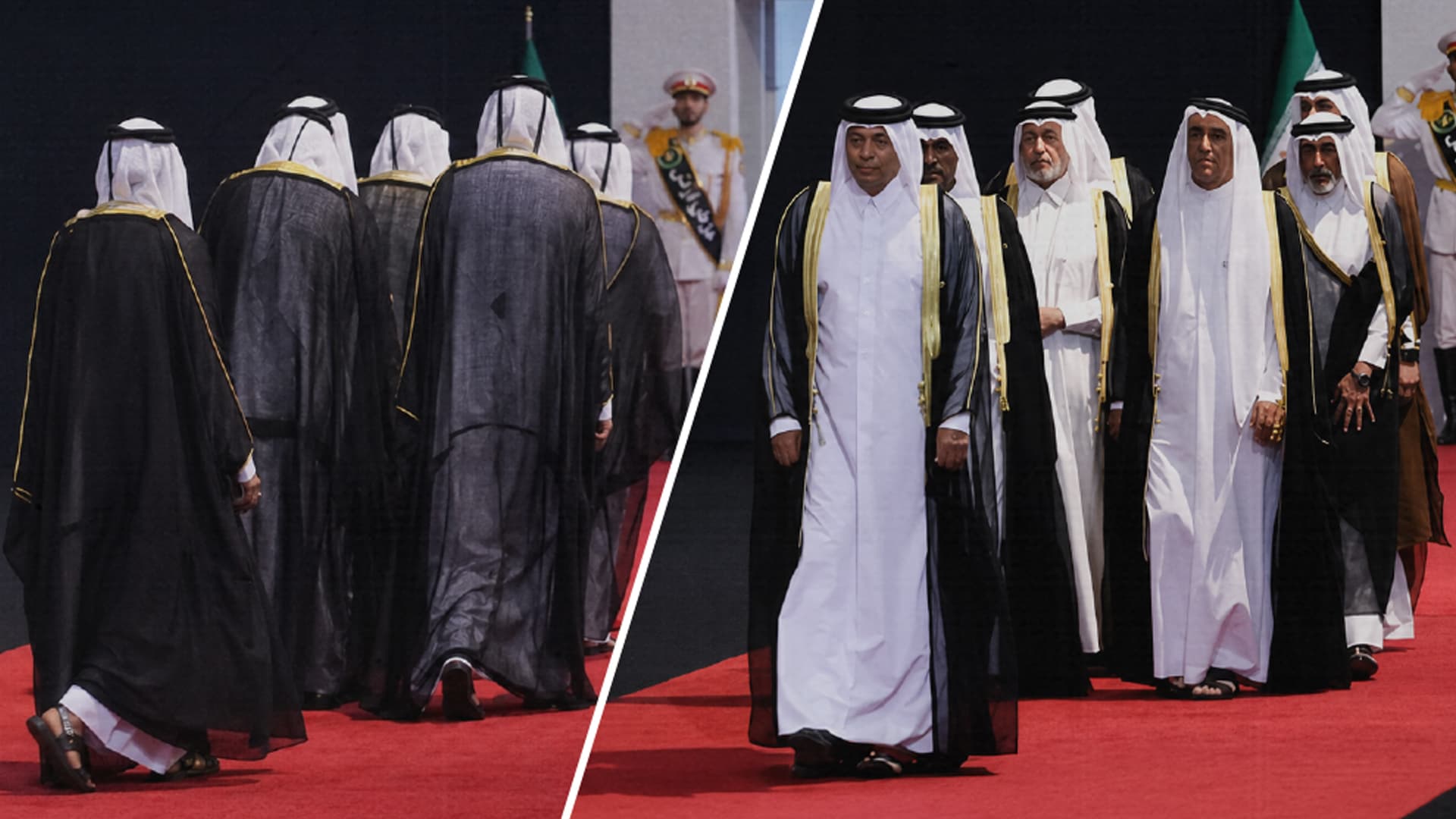 صورة انسحاب الوفد القطري من جنازة خامنئي بعد خلاف على بلاي ليست الآيات القرآنية