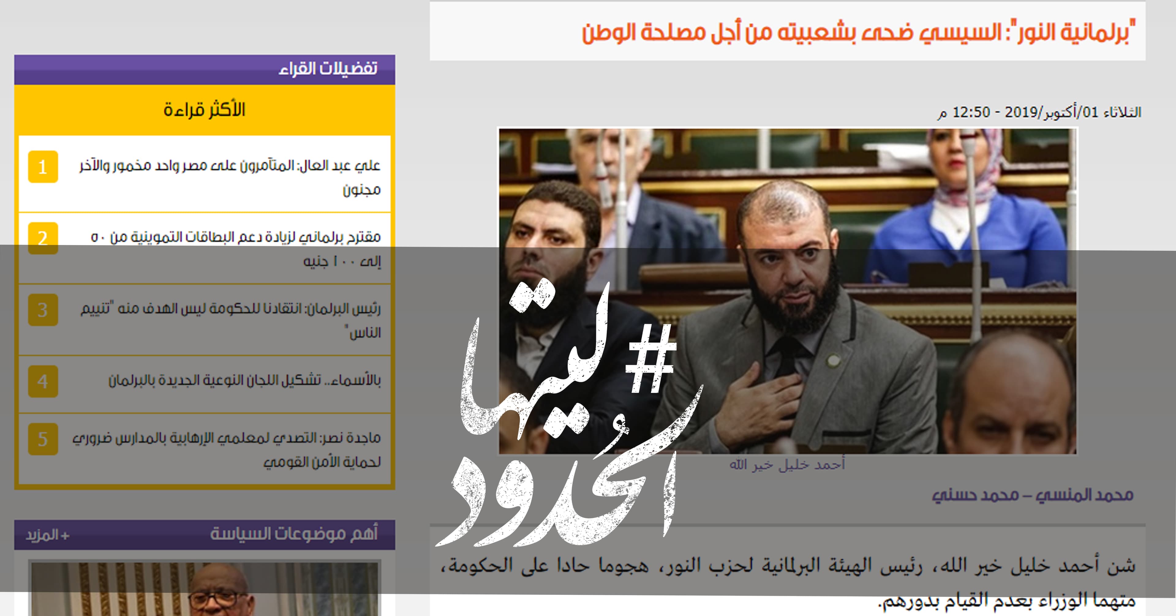 صورة “برلمانية النور”: السيسي ضحى بشعبيته من أجل مصلحة الوطن