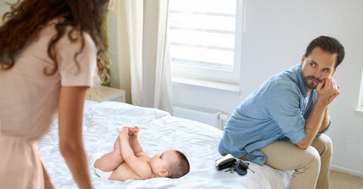 صورة رضيع يصحح والديه اللذيْن اعتقدا أن بإمكانهما الخروج مع أصدقائهما اليوم
