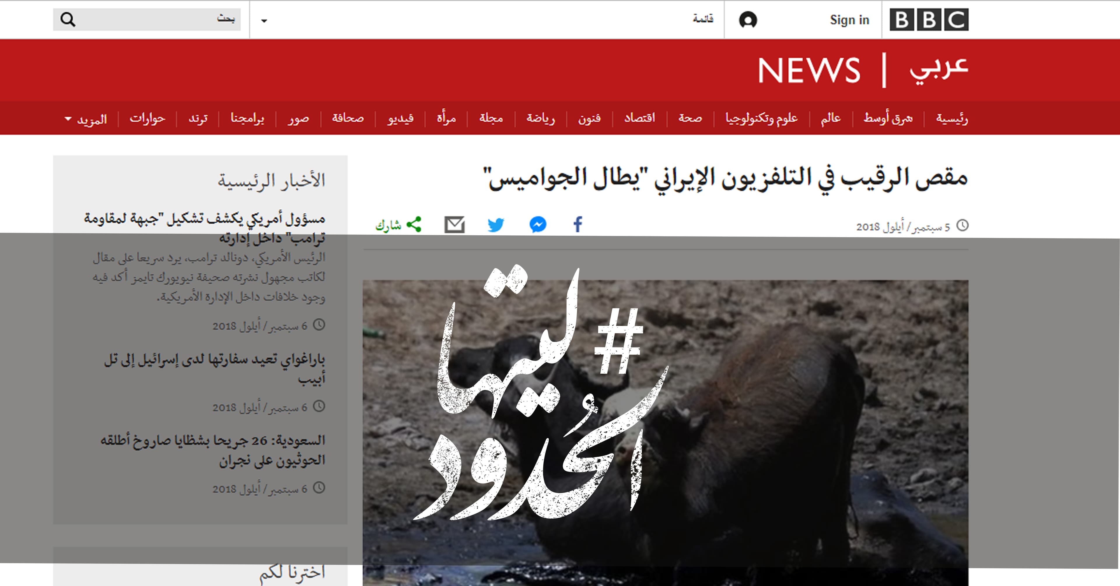 صورة مقص الرقيب في التلفزيون الإيراني “يطال الجواميس”