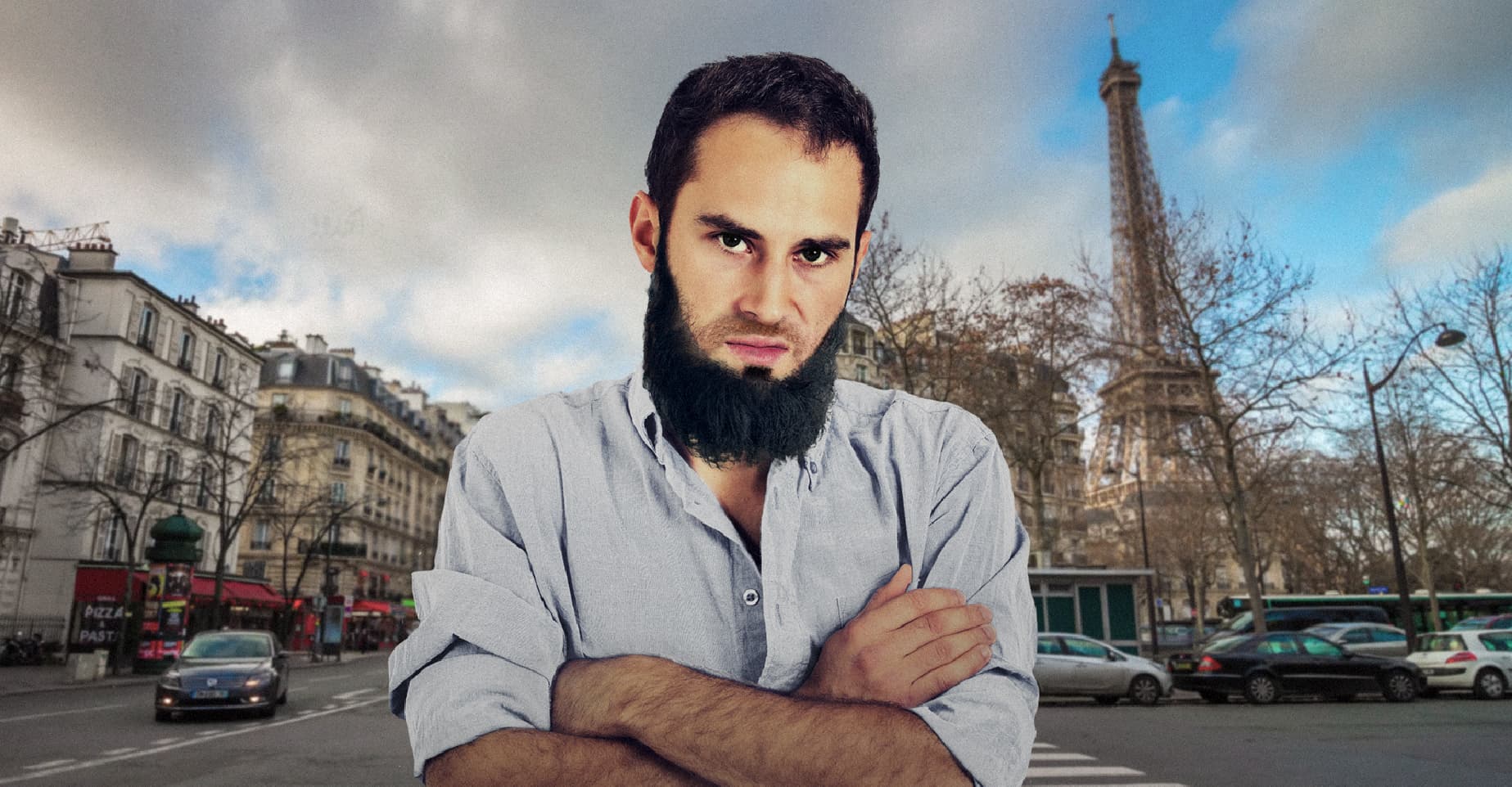 صورة مهاجر عربي يستنكر عدم منحه الجنسية الفرنسية هو أيضاً رغم محاولته إنقاذ فتاة لا ترتدي حجابًا من دخول النار