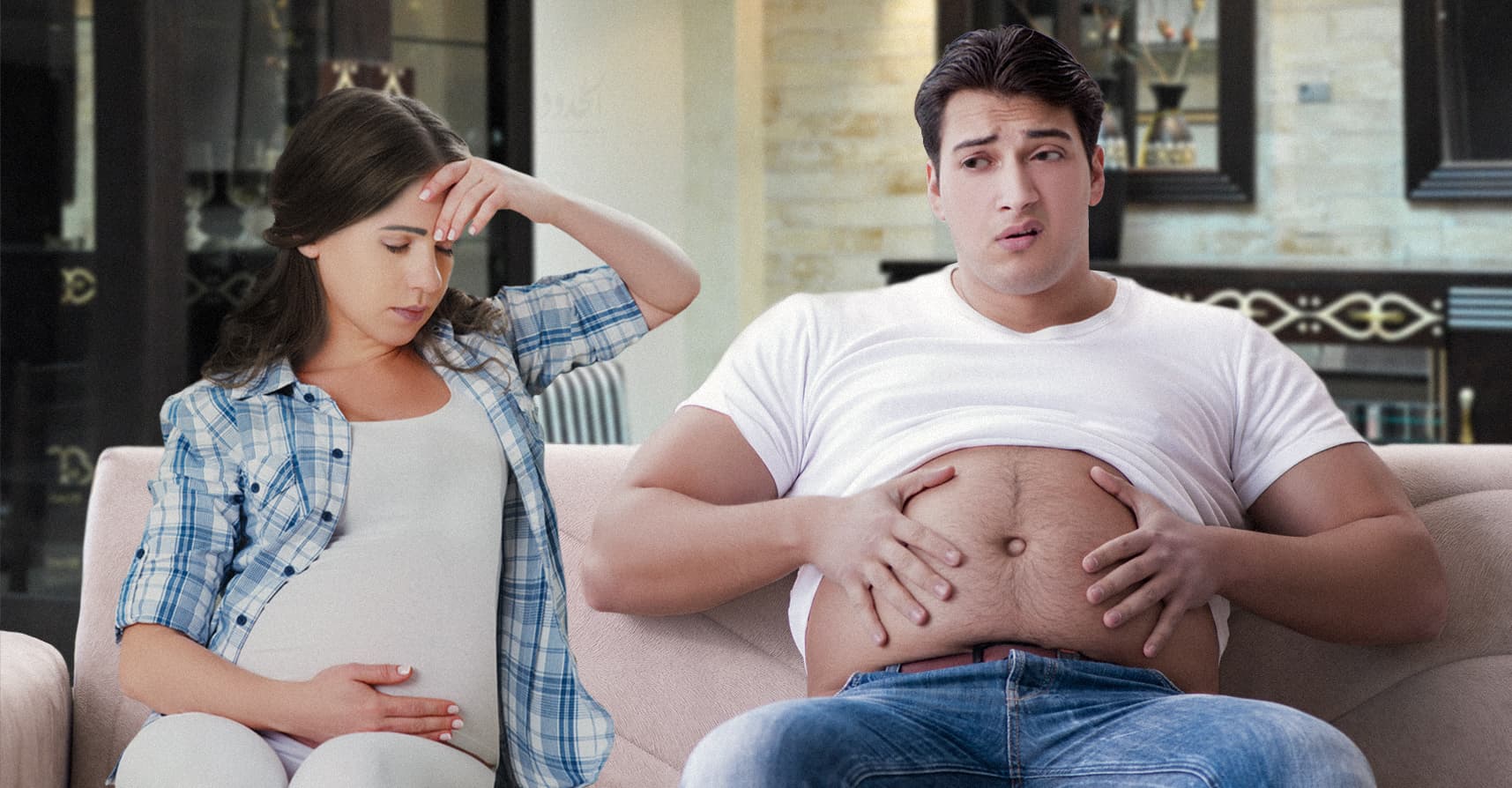 صورة شاب يصوم ليشعر بمعاناة الفقراء قبل الإفطار ومعاناة زوجته الحامل بعده