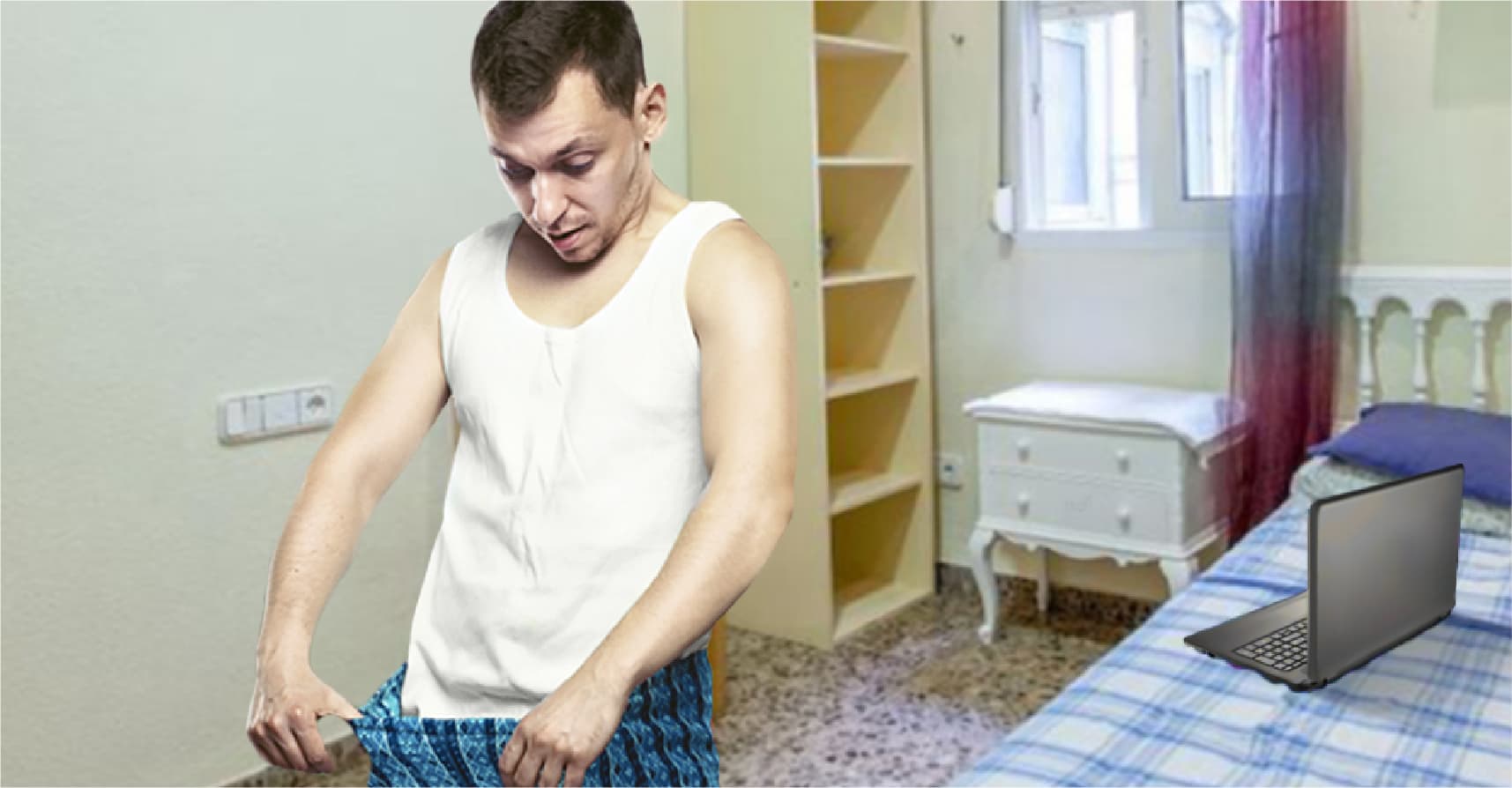 صورة شاب يتفقد أعضاءه بعدما حصد منشوره ثلاثين إعجاباً