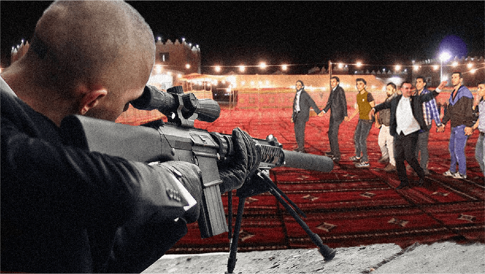 صورة شاب يستأجر قناصاً في عرسه في حال عدم إصابة أحد بالعيارات النارية العشوائية