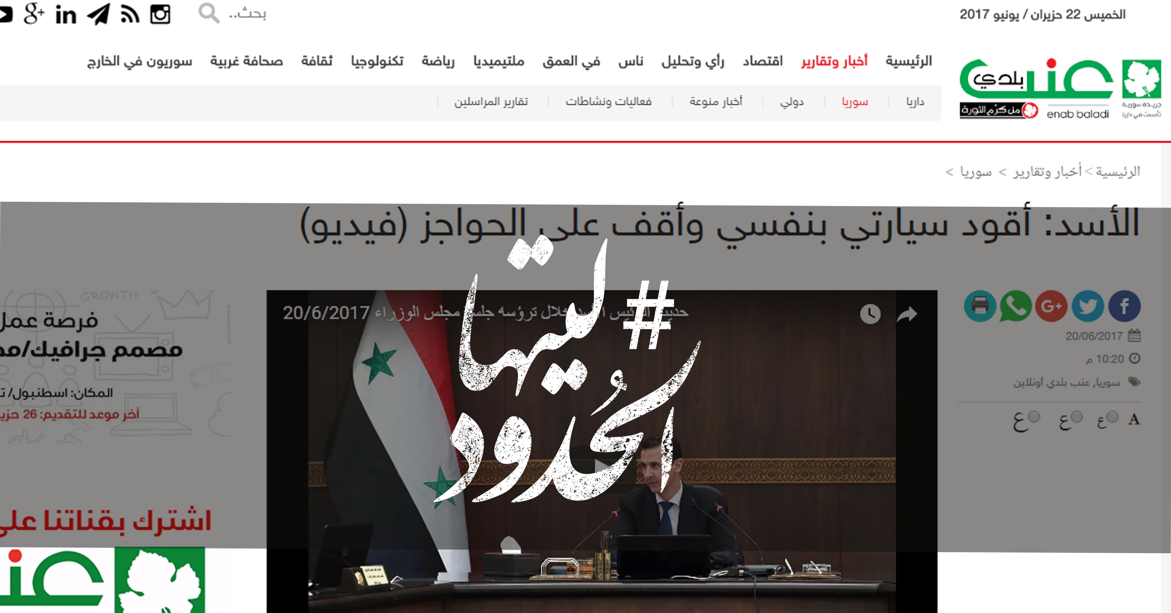 صورة الأسد: أقود سيارتي بنفسي وأقف على الحواجز