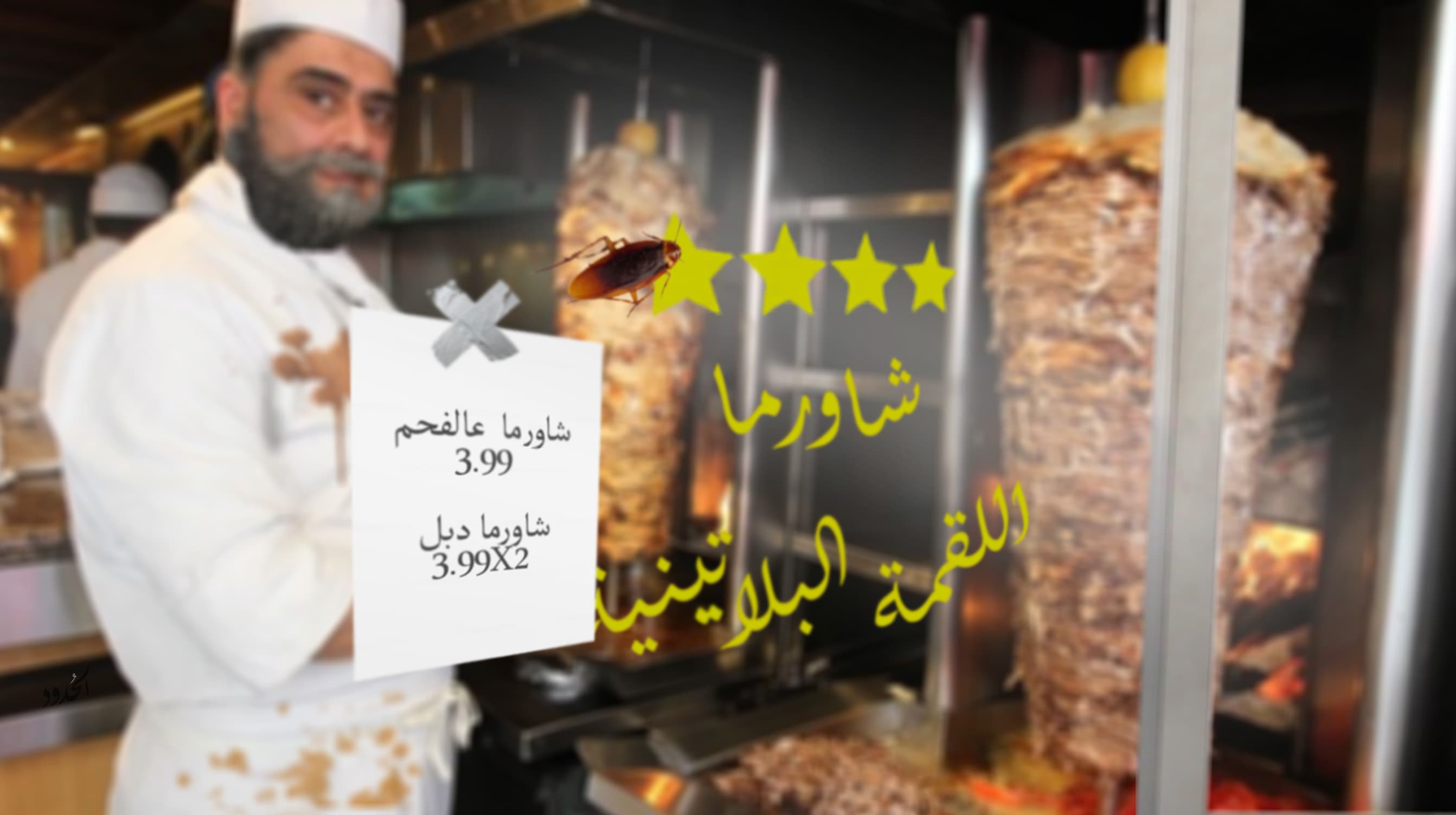 صورة مطعم شاورما يحصل على تصنيف أربع نجوم لعدم وجود عدد كبير من الصراصير بداخله