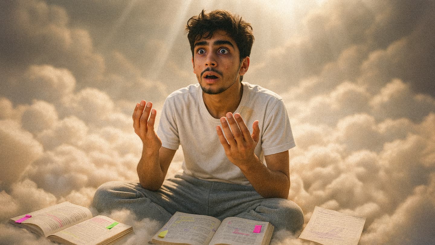صورة طالب ثانوية يدخل الجنة عن طريق الخطأ بعد أن كانت نيته دخول الجامعة