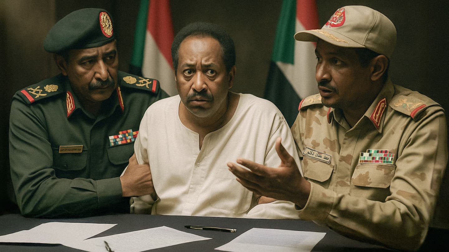 صورة مفاوضات بين الجيش السوداني والدعم السريع لتقسيم المواطن إلى اثنين