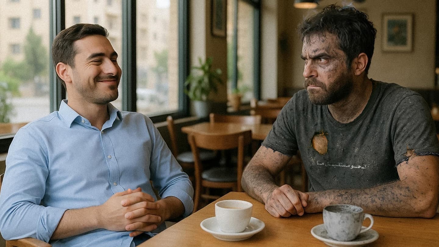 صورة شاب يضرم النار في زميله أثناء نقاش ليفحمه