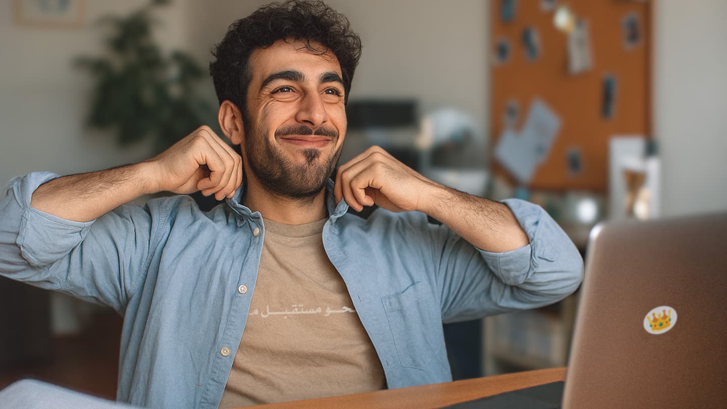 صورة شاب يتأكد أنه ليس سايكوباثي بعد حصوله على تقييم "شخصية قيادية" في أحد الاختبارات