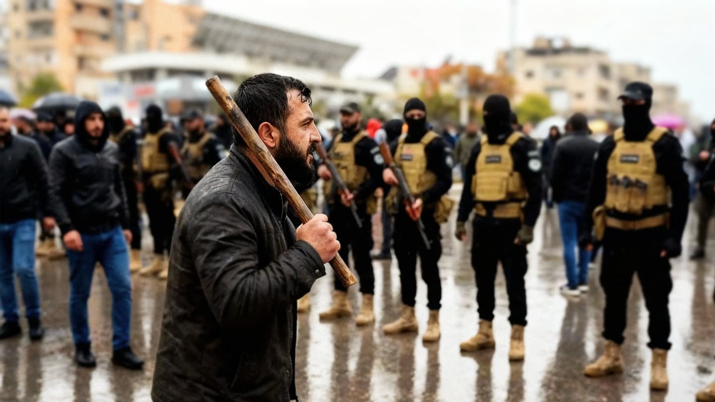 صورة ناشط أموي يشكر الأمن العام على حماية المظاهرات منه شخصياً