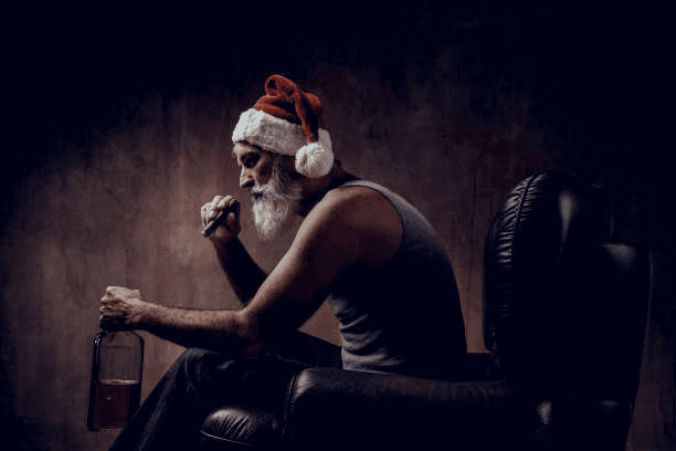 بابا نويل بعد عودته من منزلك
