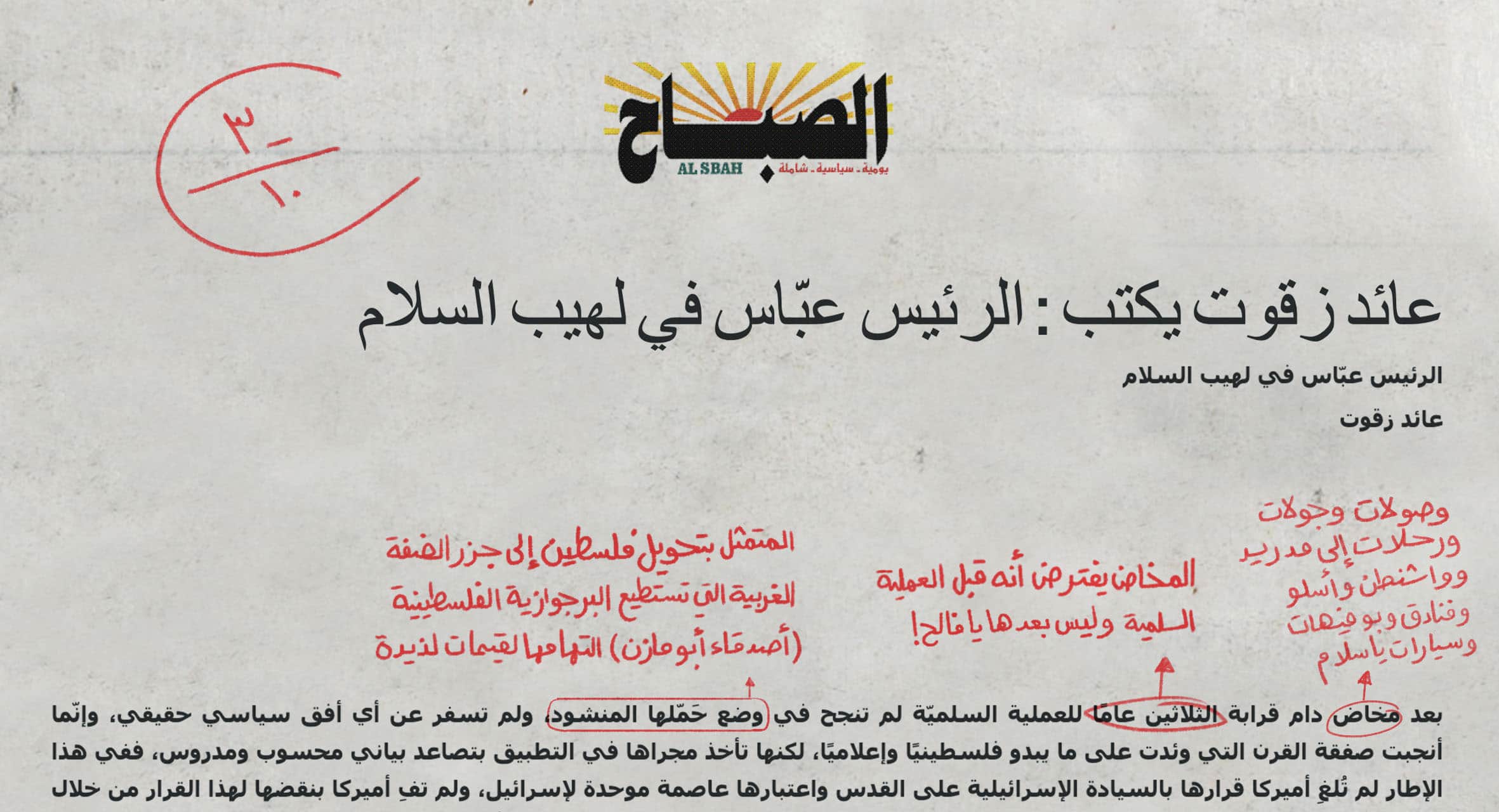 صورة -٣ من ١٠ ... شيزوفرينيا صحفية ثورية مستقاة من ثورية السلطة الفلسطينية