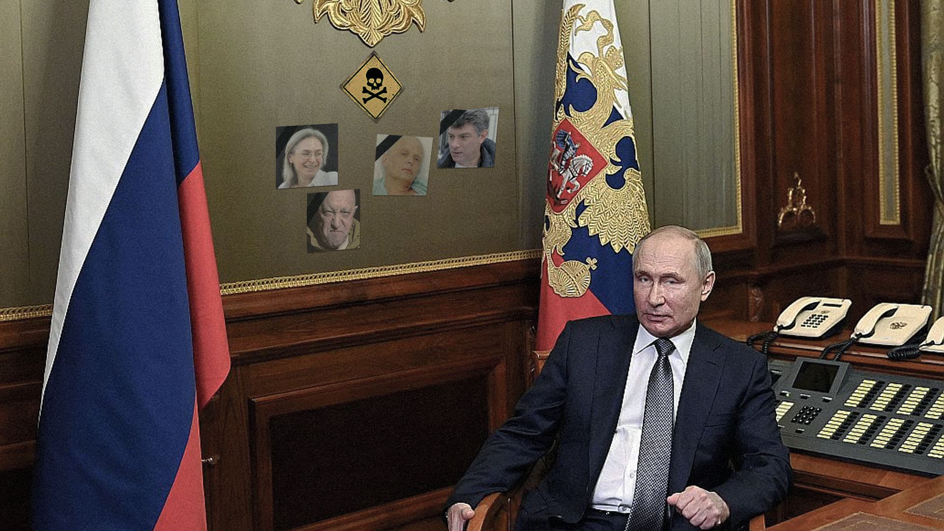 صورة بوتين يدرج حوادث الرمي بالرصاص والتسمم بالسيانيد وانفجار الطائرات بصواريخ ستريلا ضمن حالات الموت الطبيعي