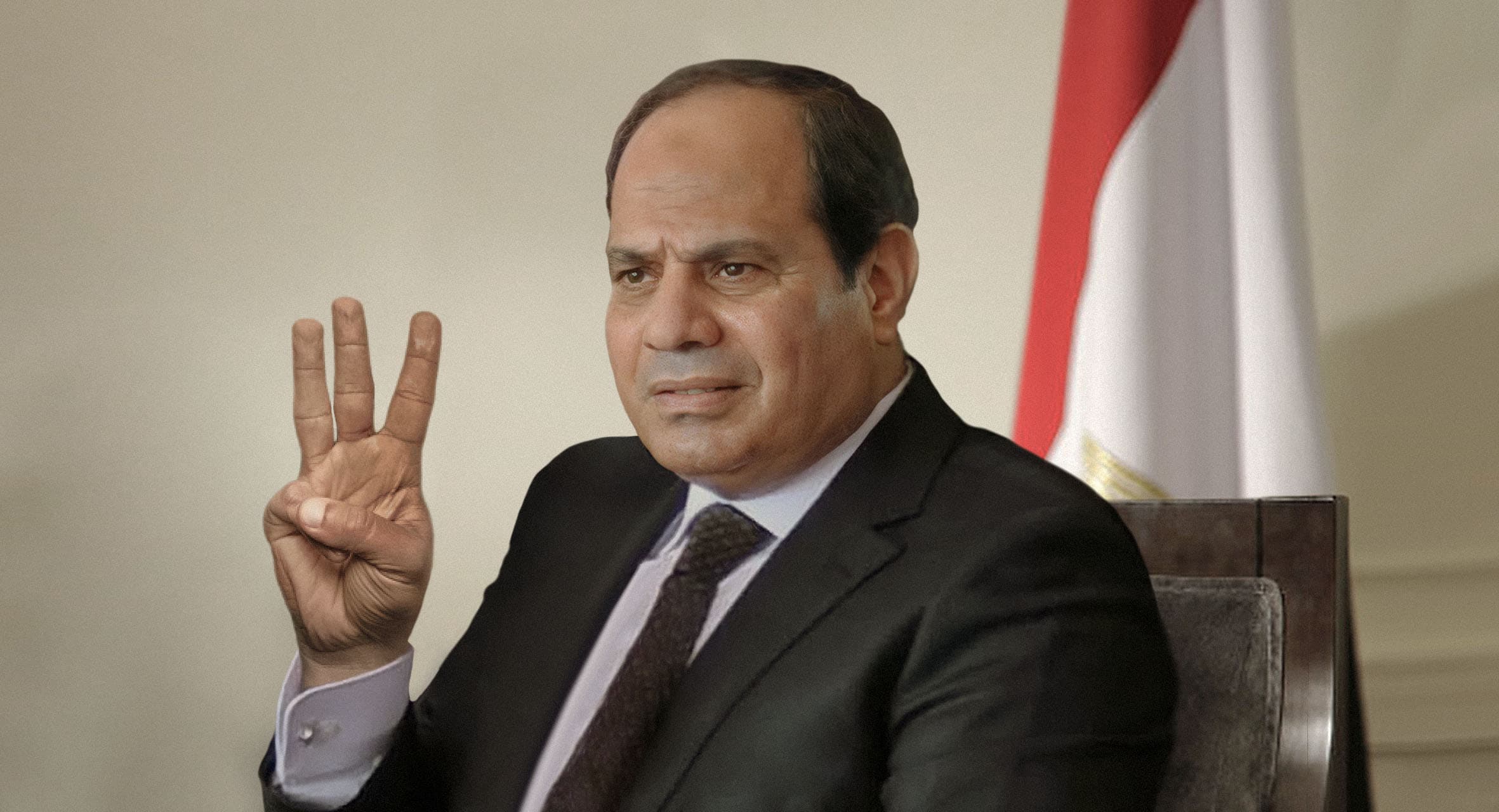 صورة السيسي يوعز بإعدام ثلاثة معتقلين إضافيين لأن رقم ٥٧ ليس جميلاً