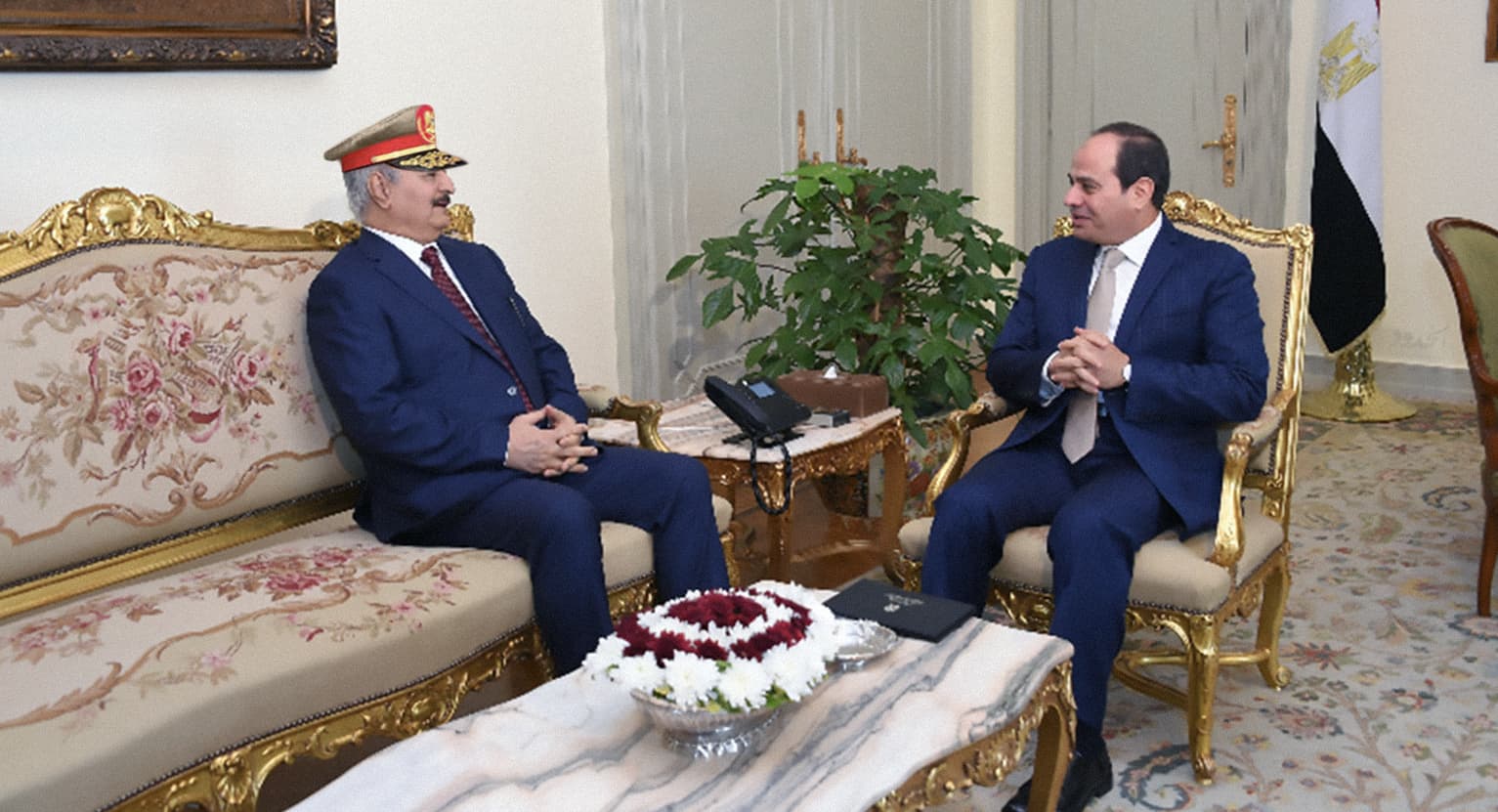 صورة رئيس مصر المدني يستقبل الرئيس المدني المقبل لليبيا