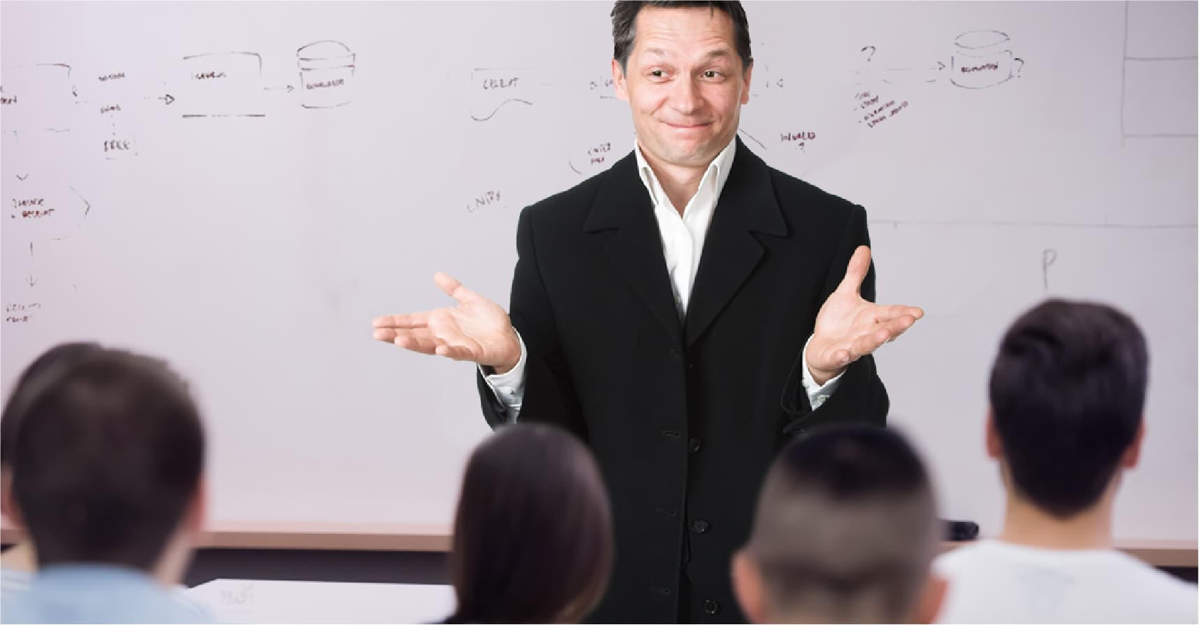 صورة أستاذ جامعي ينصح طلابه بالتركيز على الوحدة التي لن يدرسوها لأن أسئلة الامتحان ستقتصر عليها