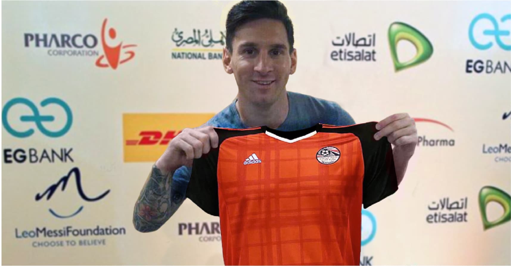 صورة ميسي يطالب بالجنسية المصرية ليضمن المشاركة بكأس العالم المقبل