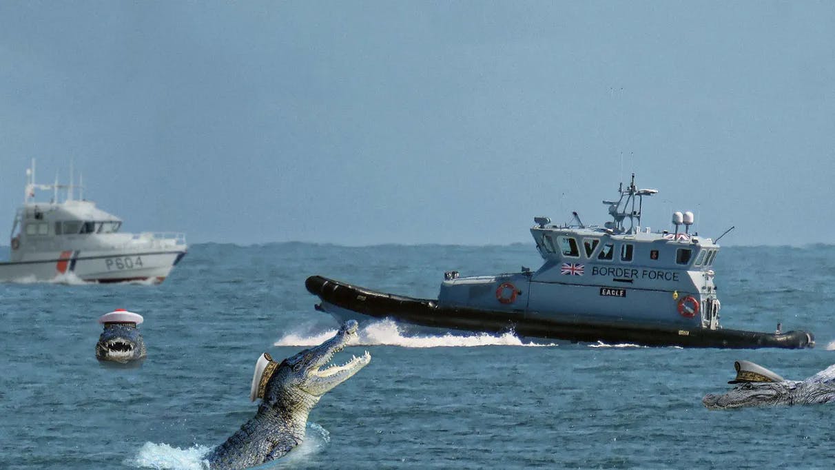 UK and France induct 50 crocodiles into joint coast guard team to aid in migrant crisis image